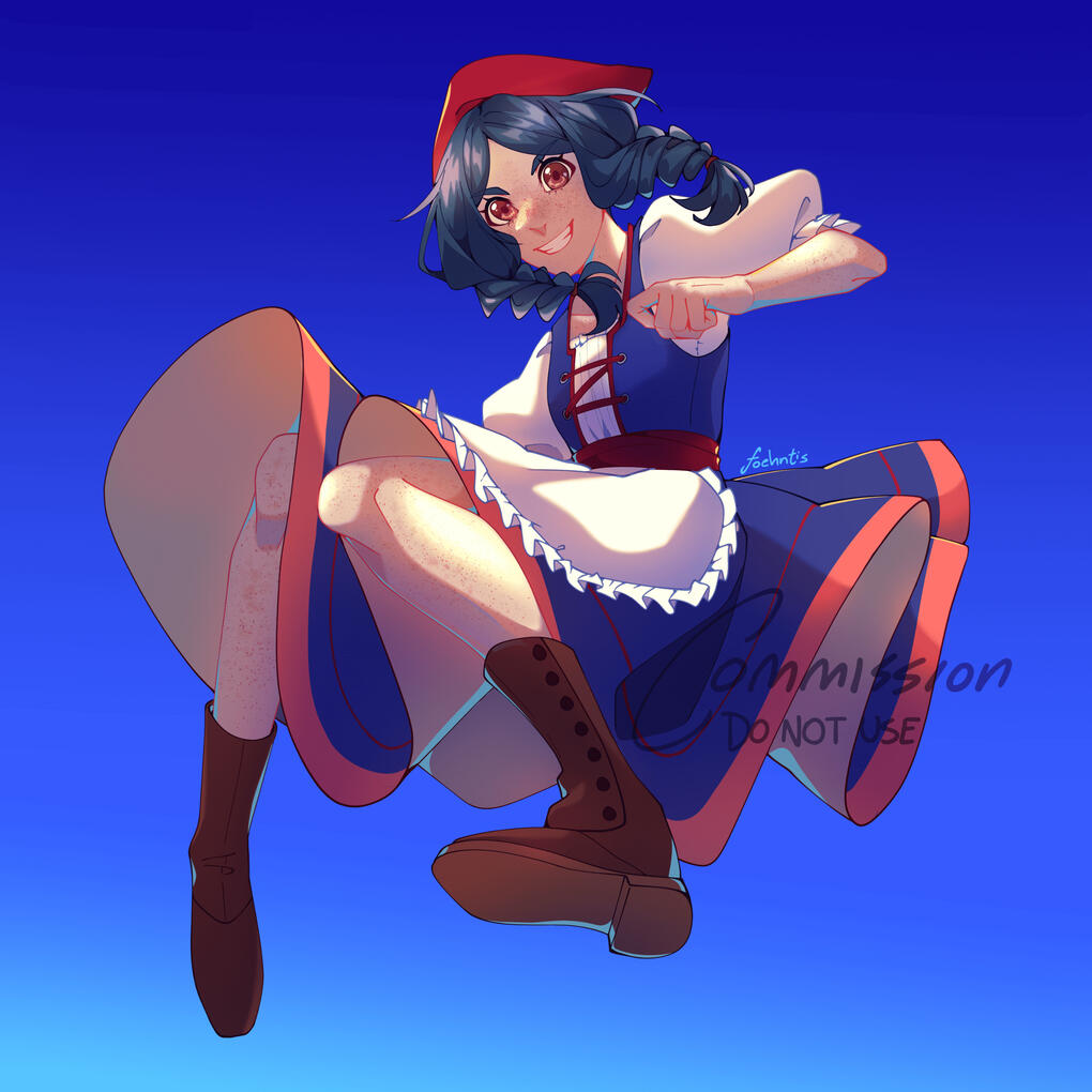 Fullbody (flat color, single character) commission for Pomegranate